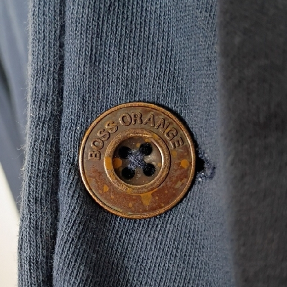 Hugo Boss Mens Navy Blue Blazer Cardigan Jacket Size Small 100% Cotton - Picture 3 of 10